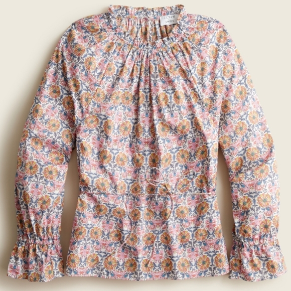 J. Crew x Liberty | Honeysuckle Floral Tie Waist Top NEW - Picture 4 of 11